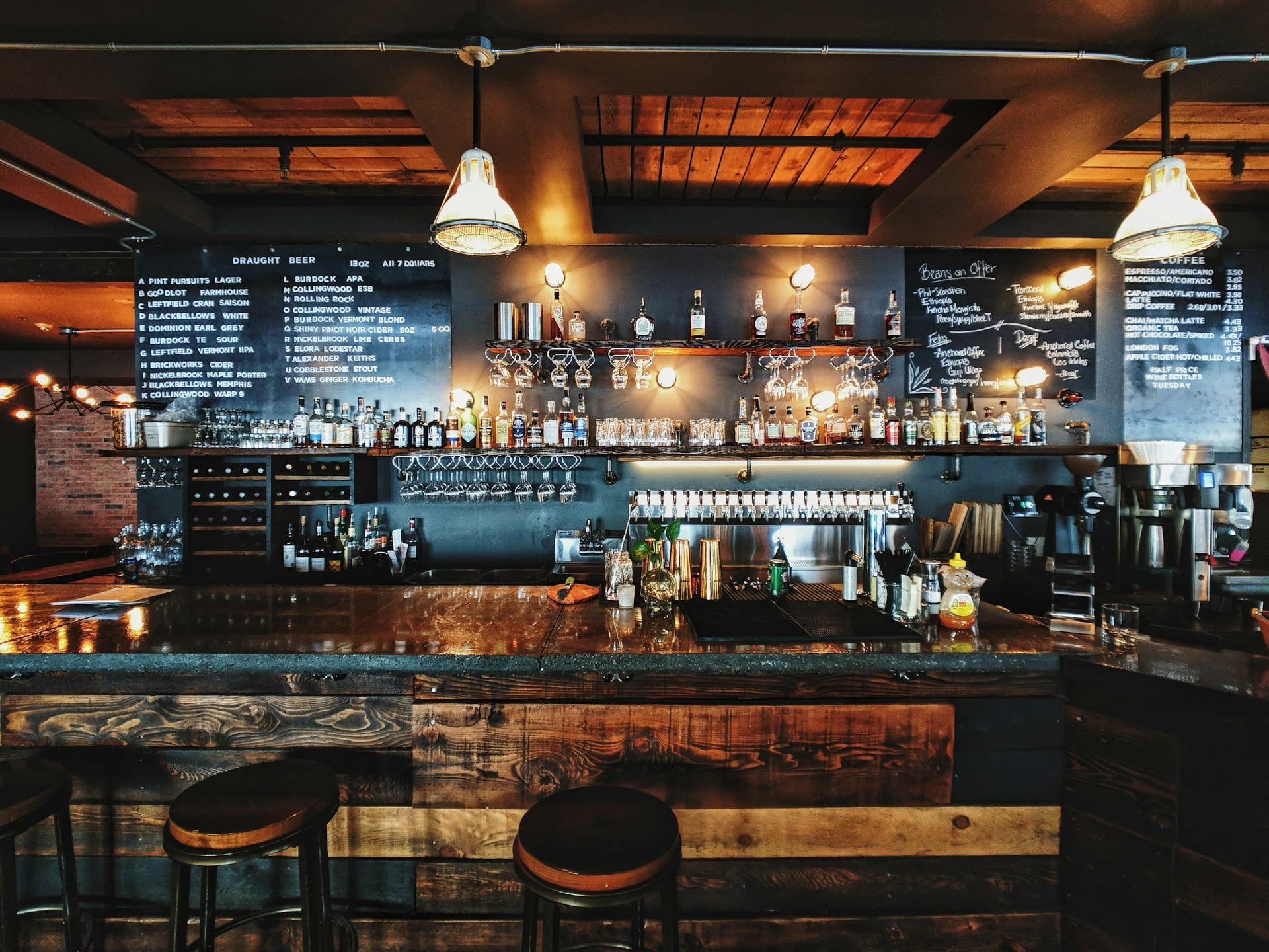 Cocktails at the bar