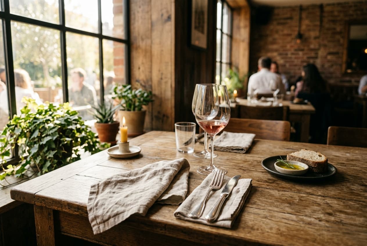 Afternoon table setting at Cinder & Field